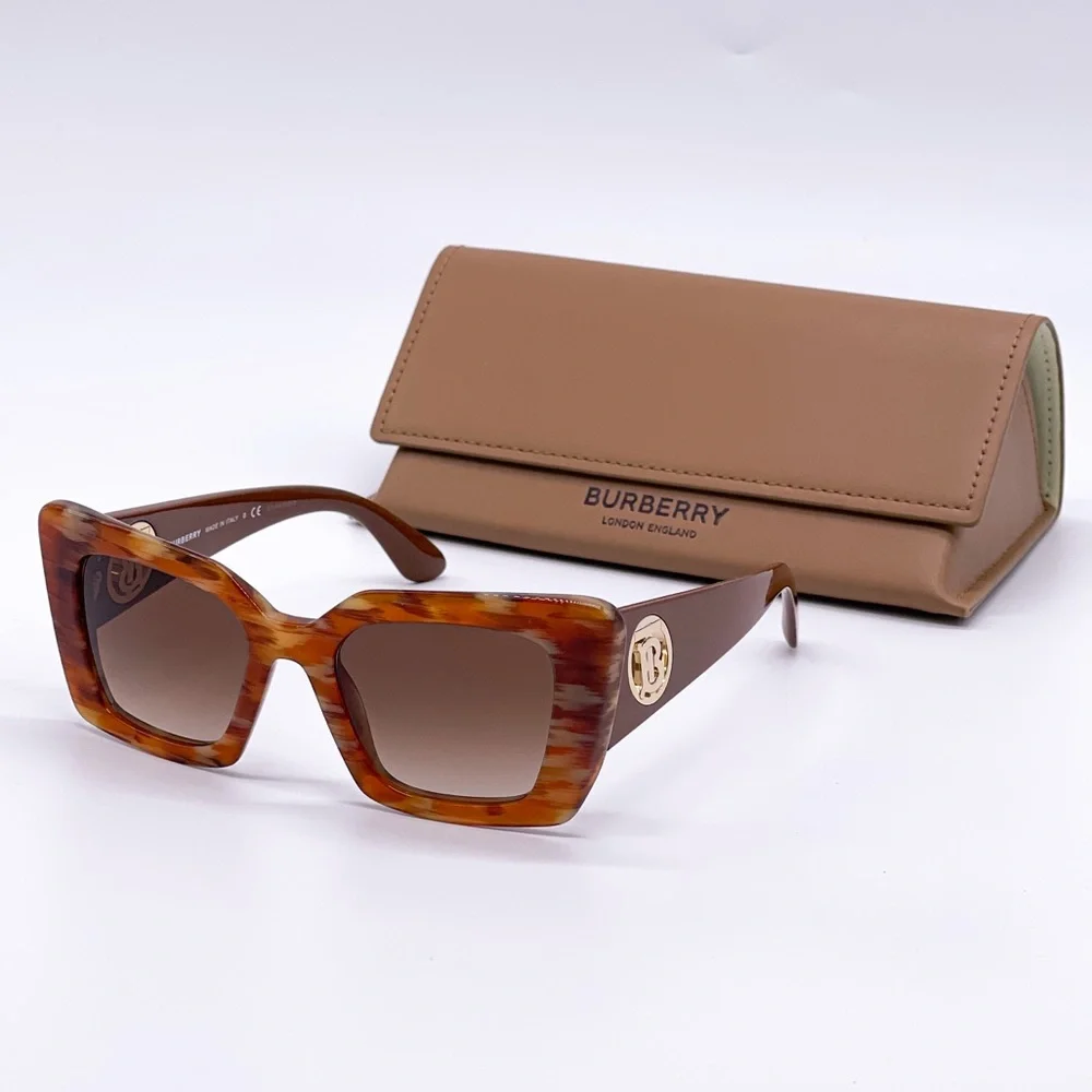 NEW BURBERRY DAISY BE4344 3940/13 BROWN CAT EYE SUNGLASSES B 4344
